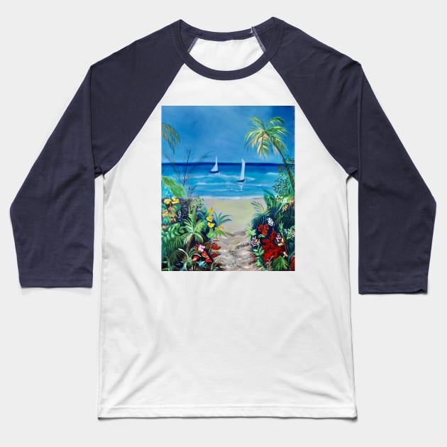 Path tothe Beach 11 Baseball T-Shirt by jennyleeandjim